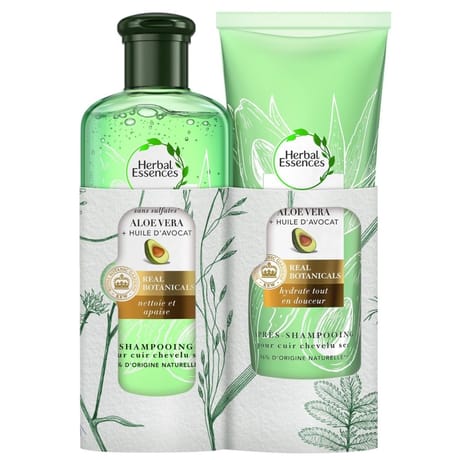 Herbal Essences coffret shampooing aloe vera et huile d'avocat + ap shampooing
