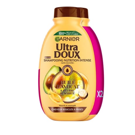 Ganier ultra doux shampoing nutrition avocat karité lot de 2 x 300ml