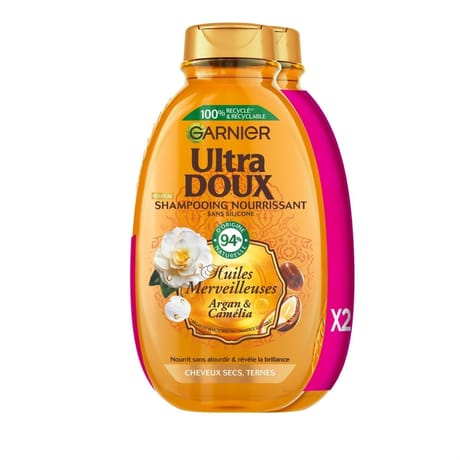 Ultra doux huiles merveilleuses shampoing nourrissant lot de 2x300ml