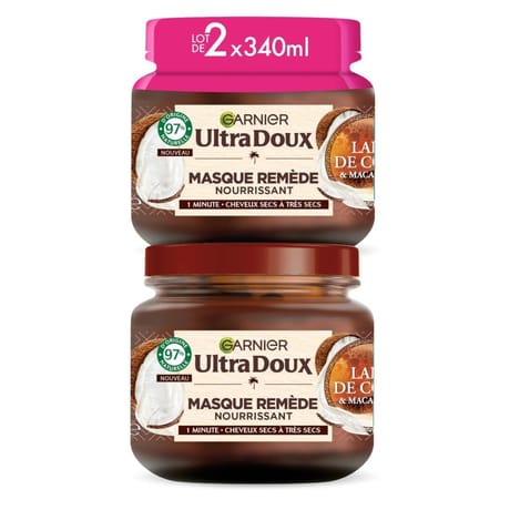 Ultra doux masque remède nourrissant lait de coco & macadamia 2x340ml