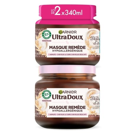 Ultra doux masque remède hypoallergénique délicatesse avoine 2x340ml
