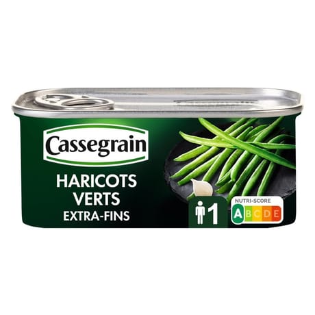 Cassegrain haricots verts extra fins 1/4 110g