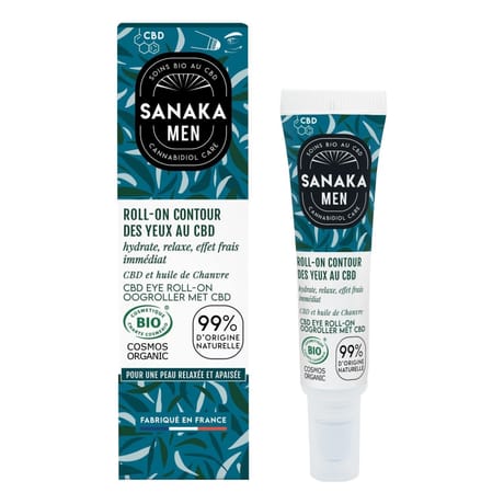 Sanaka men roll'on contour des yeux cbd & chancre bio cosmos 15ml