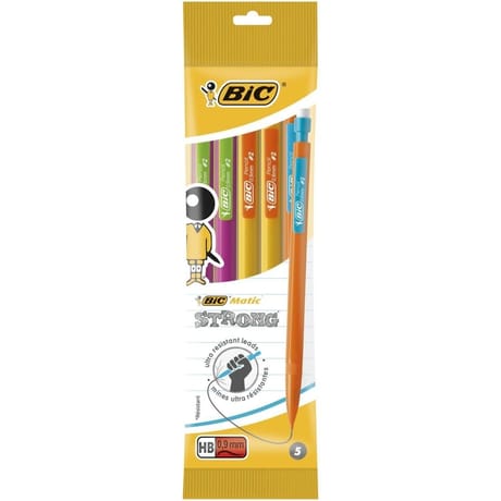Bic lot de 5 porte mine bic matic strong 0.9 mm