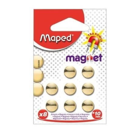 Maped 8 aimants dorés diamètre 10 mm