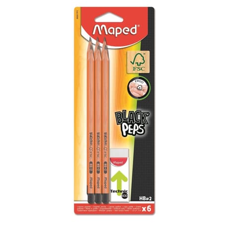 Crayons graphite hd x6 + 1 gomme T600