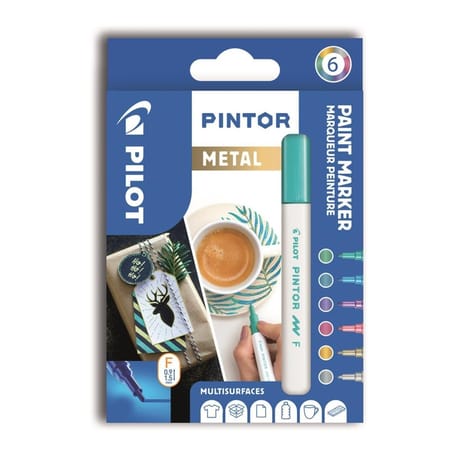 Pintor pochette metal mix x6 fin (or, bleu, rose, vert, violet, argent)