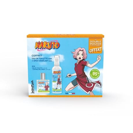 Coffret saga naruto sakura edt 50ml + spray demelant 150ml + poster