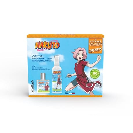 Coffret saga naruto sakura edt 50ml + spray demelant 150ml + sticker