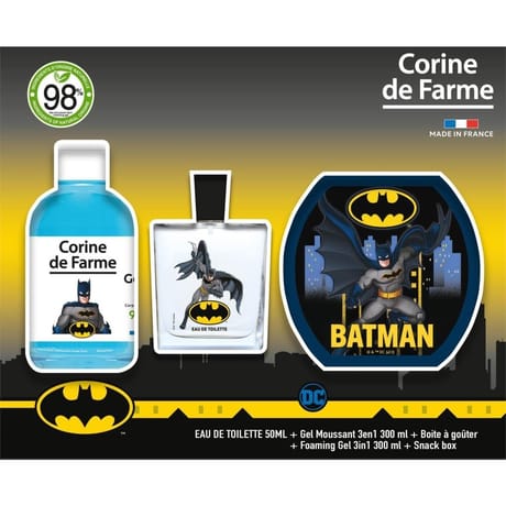 Corine de farme coffret batman edt 50ml gel moussant 3en1 et boîte à goûter