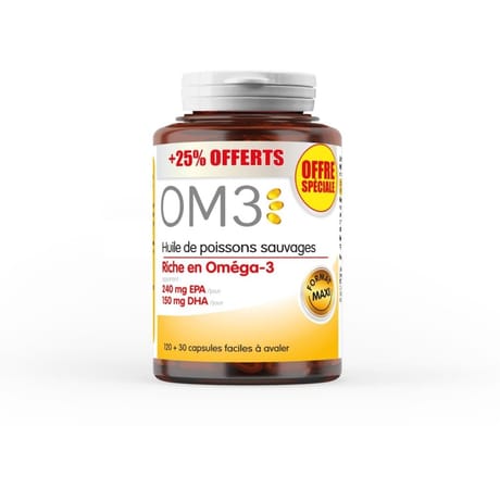 Om3 huile de poisson capsules x120 + 30 capsules offertes
