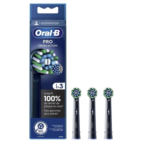 Oral B brossettes Cross Action Black x3 X-filaments