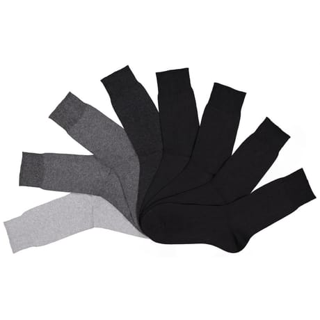 8 paires de mi chaussettes unies/chinées/moulinées homme Influx Basic NOIR/ ANTHRACITE T39/42