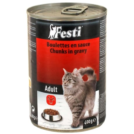 Festy boulettes sauce boeuf pour chat 400g