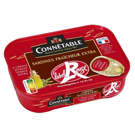 Connétable sardines à l'huile d'olive vierge extra Label Rouge 1/5 135g