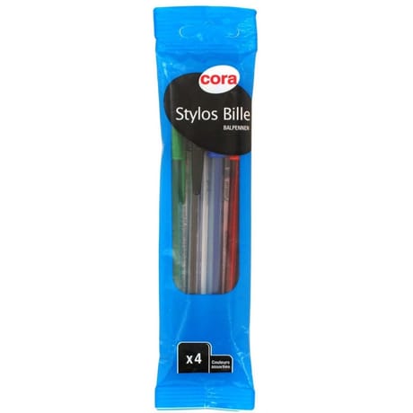 Cora - 4 stylos bille assortis