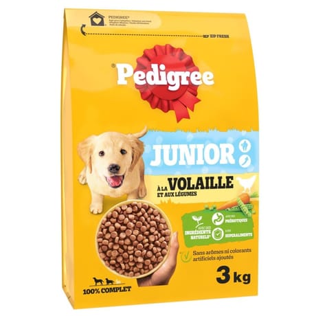 Pedigree junior croquettes à la volaille et aux légumes pour chiot - 3kg