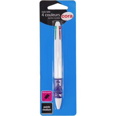 Cora - Stylo bille 4 couleur encre standard