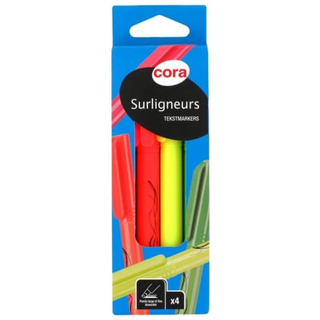 Cora - 4 surligneurs assortis
