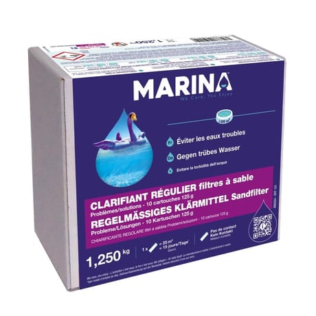 Clarifiant floculant 10 cartouches marina  1.25kg