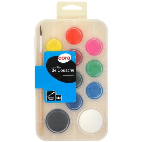 Cora - Boîte de 12 pastilles+ 1 pinceau n°8
