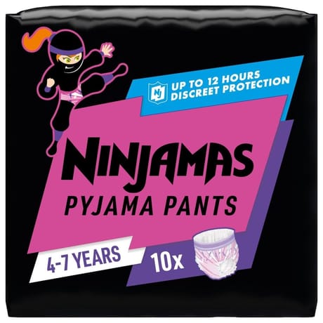 Pampers ninjamas premium protection pants couches culottes fille 4-7 ans x10