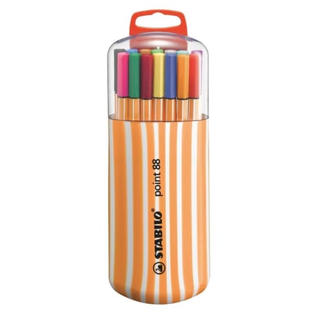 Stabilo étui de 20 zébrui point 88 couleurs assorties