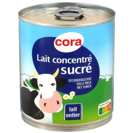 Cora lait entier concentré sucré boîte 397g