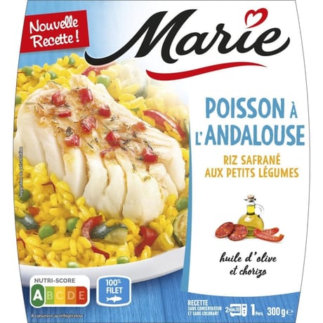 Marie poisson à l'Andalouse riz safrané aux petits légumes 300g