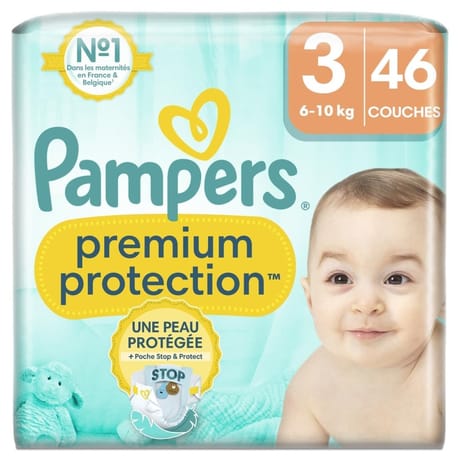 Pampers premium protection couches taille 3  6/10kg x46