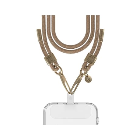 Bigben connected bandoulière téléphone universelle cordon beige détails gold - garantie