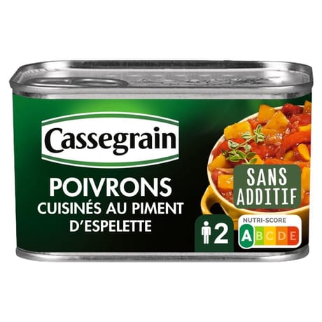 Cassegrain poivrons cuisinés au piment d'espelette 1/2 375g