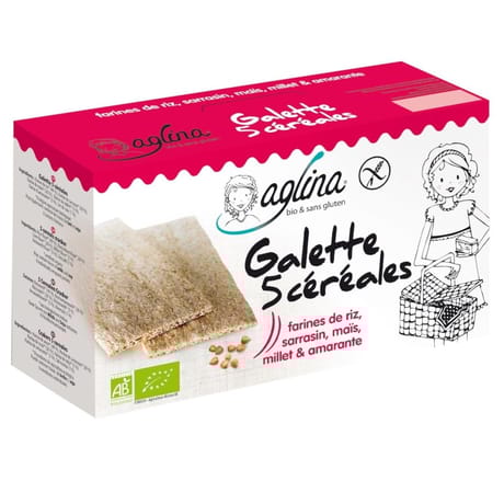 Aglina galettes 5 céréales bio sans gluten végan 160g