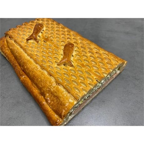Feuilleté au saumon et aux poireaux