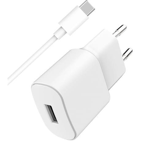 WOW chargeur maison usb a 2.4a fastcharge + câble usb a/usb c blanc CS24ACBLACW