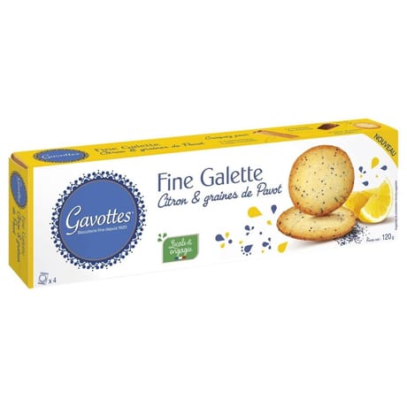Gavottes fine galette citron et graines de pavot 120g