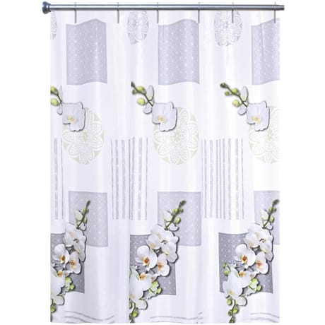 Rideau de douche textile imprimé motifs assortis 180x200