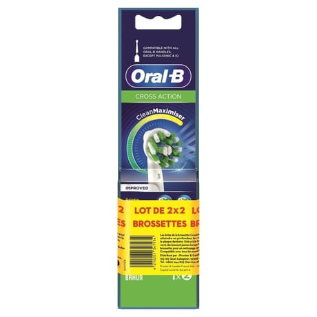 Oral-B power crossaction brossette cleanmaximiser, lot de 2x2