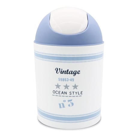 Poubelle swing plastique imprimé ocean vintage 5l
