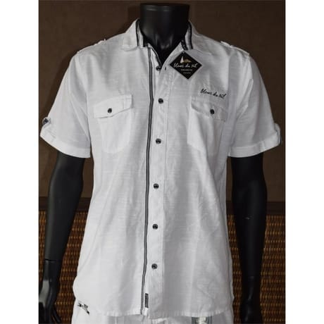 Chemise atlas manches courtes BLANC XL