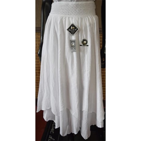 Jupe vdc taille élastique asymétrique BLANC M/L