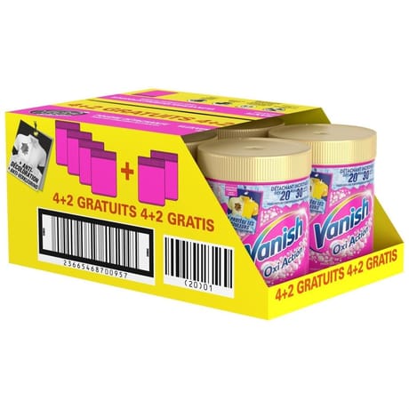 Vanish detachant poudre booster de lavage 470g 4+2 gratuits