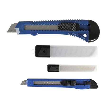 Cutter assortis + lames 9 et 18 mm (2 cutters + lames)