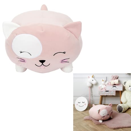 "Peluche coussin" chat 30x30cm