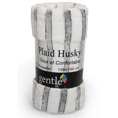 Plaid 130x150cm imitation fourrure husky