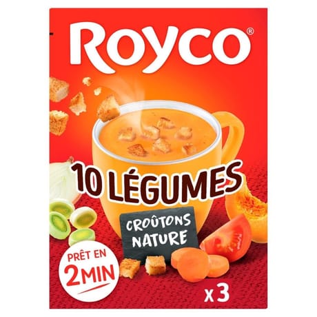 Royco soupe velouté 10 légumes croutons romarin 3 sachets