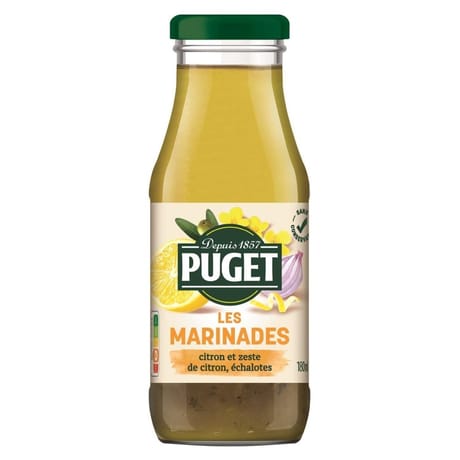 Puget les marinades citron et zestes de citron, échalotes 180 ml