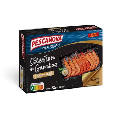 Pescanova coffret sélection de gambas sauvages crues 800g