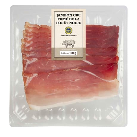 Jambon cru fumé de la fôret noire prétranché 100g