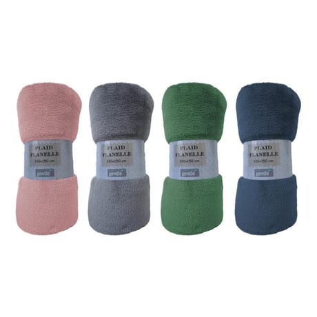 Plaid flanelle uni microfibre flanelle 130x150 cm